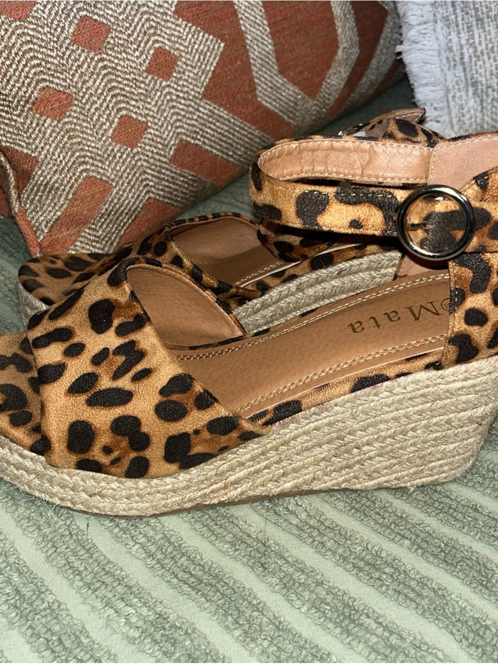 Mata Leopard Print Espadrille Wedge Sandals - Leopard/Tan